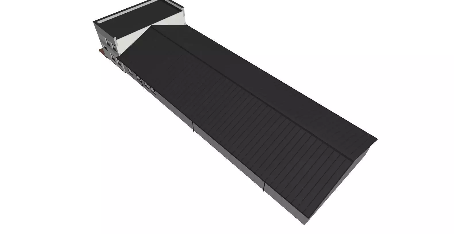 Industrial Hall with Office Building 3D model_7