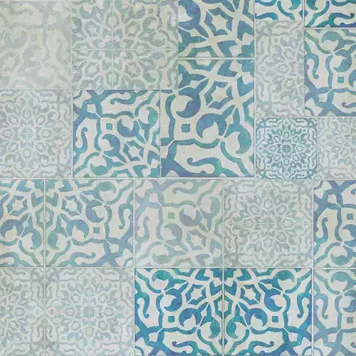 Aqua Zellige Pattern Wallpaper Texture