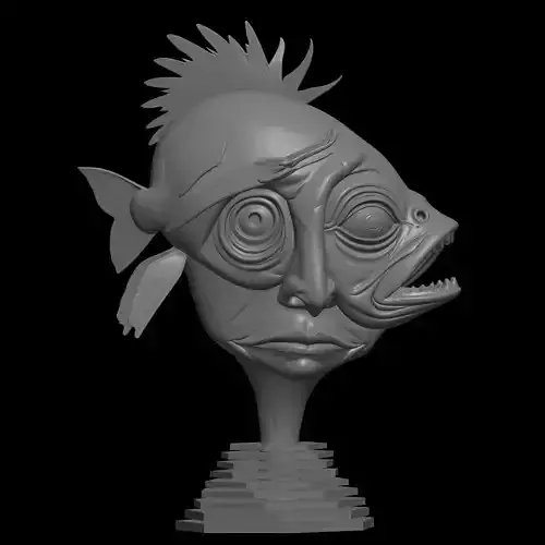 interesting decor fish and head