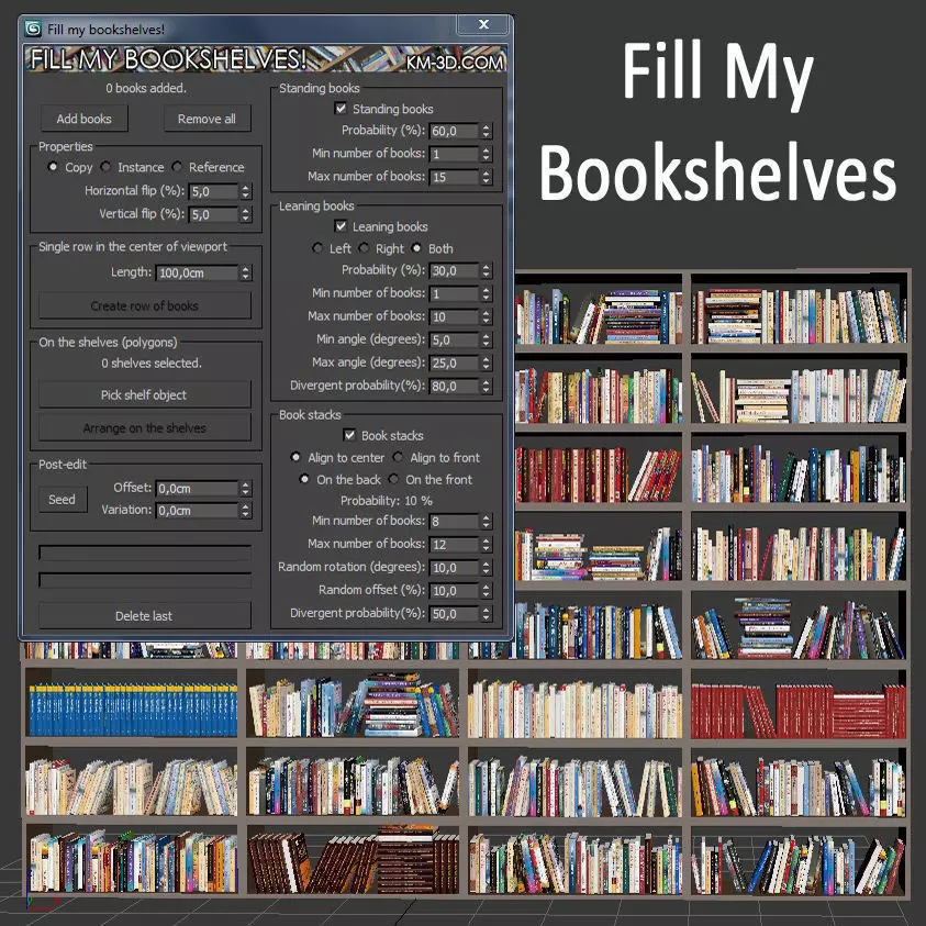 Fill my bookshelves 3D model_0