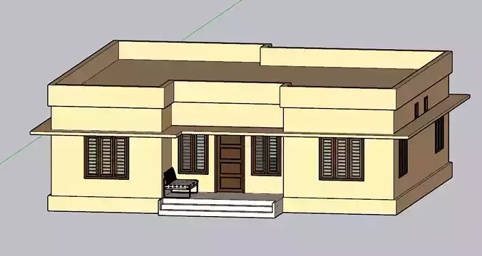 Modern Single-Story House with Flat Roof