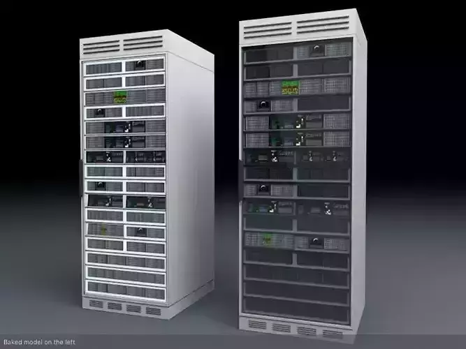 Server Rack Unit Low-Mid Poly Low-poly 3D model