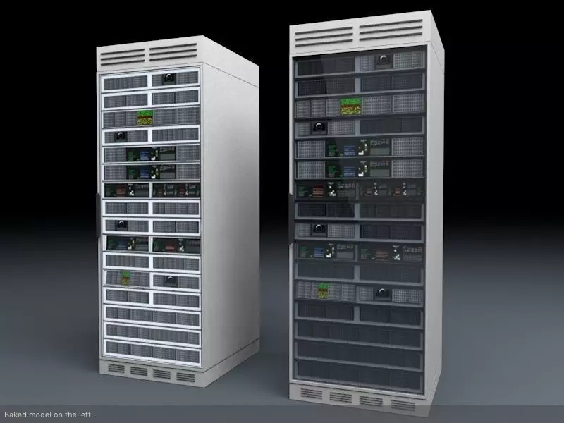 Server Rack Unit Low-Mid Poly Low-poly 3D model