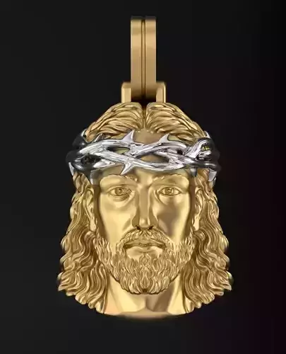Jesus pendant 3DM STL OBJ model for 3D printing and CNC 3D print model