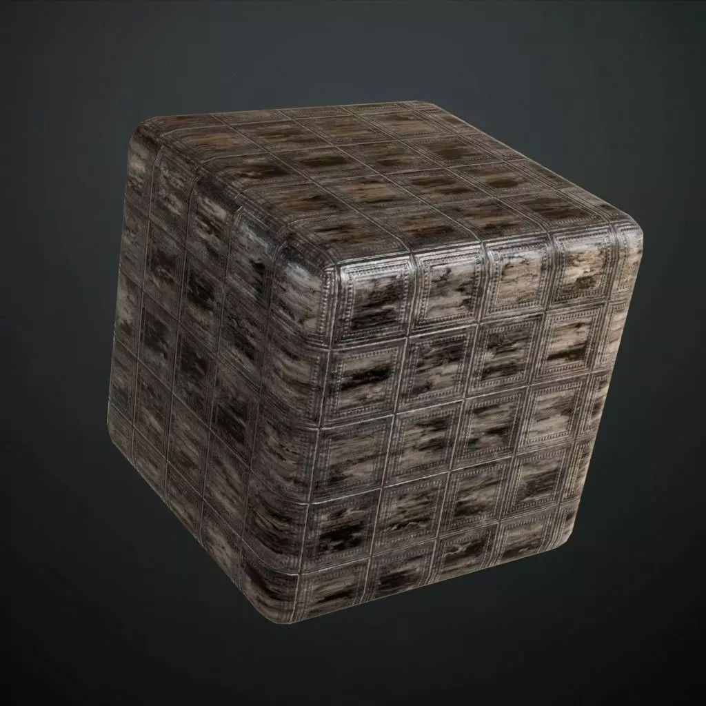 Black Rusty Vintage Metal Ceiling PBR Seamless Texture_8