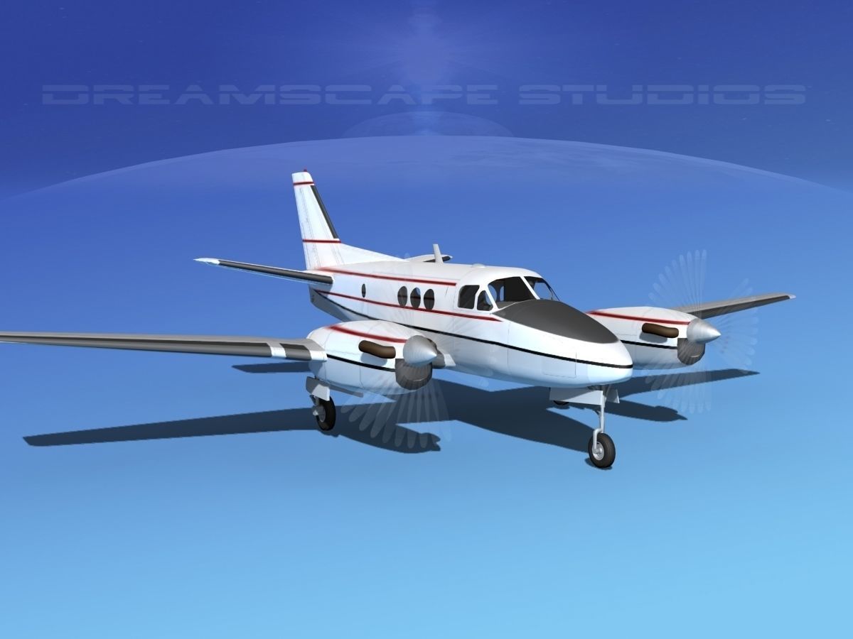 Beechcraft King Air 100 V01 3D model_4
