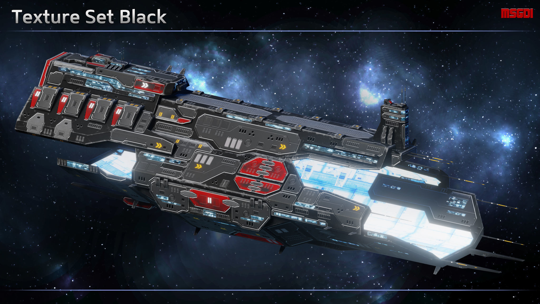 Tortuga Pirate Space Station Low-poly 3D model_5