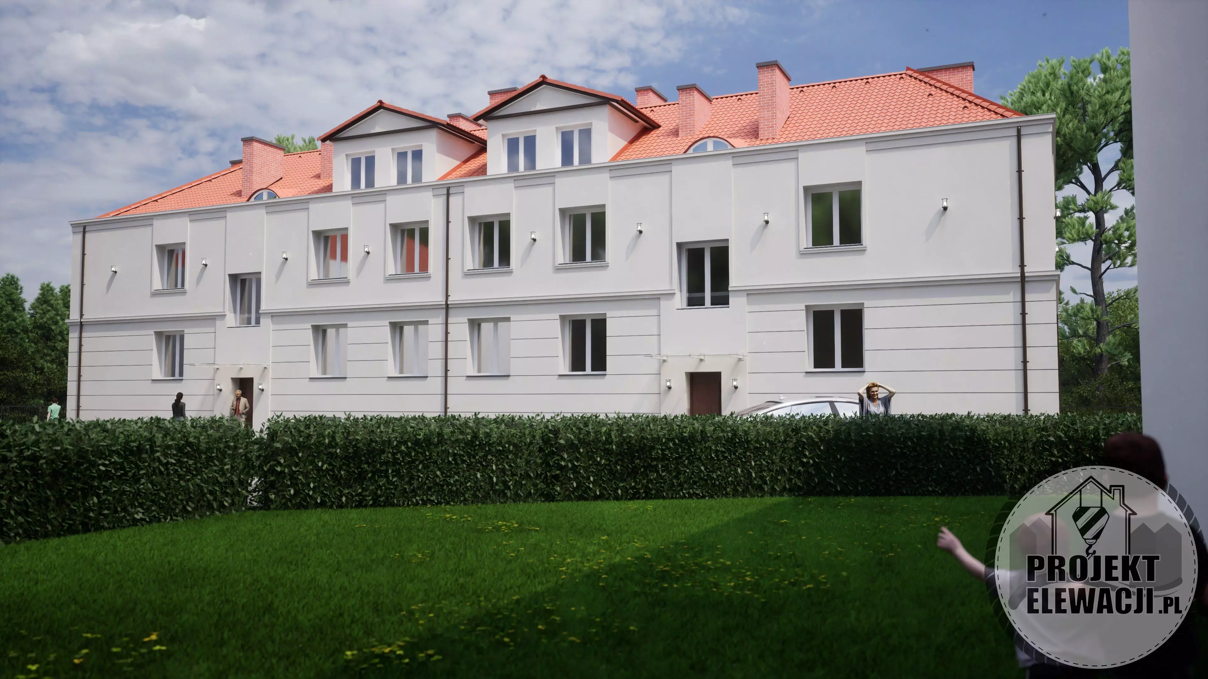 Classic Apartment Building Modern 3D Visualization 3D model_9