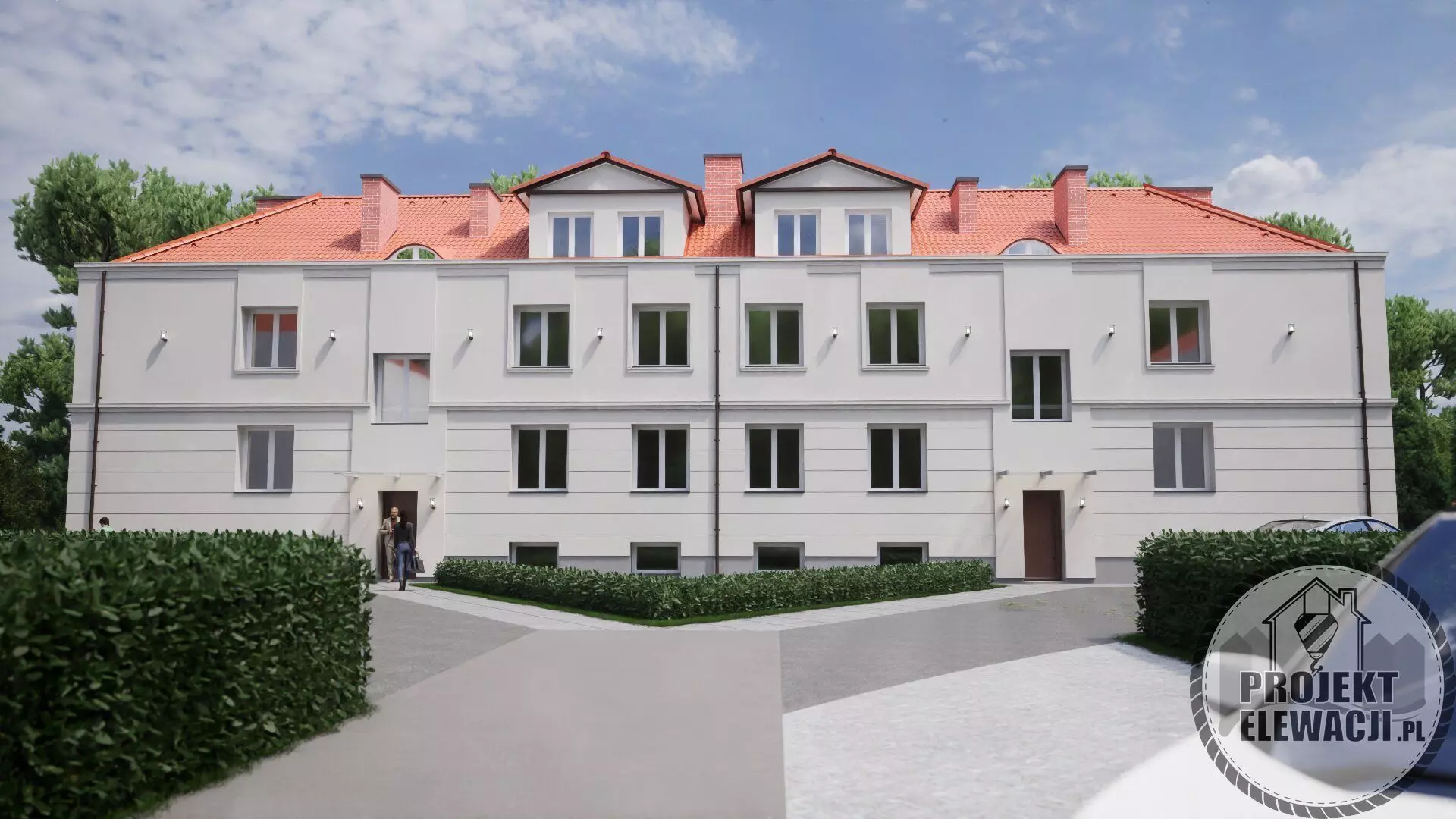 Classic Apartment Building Modern 3D Visualization 3D model_11