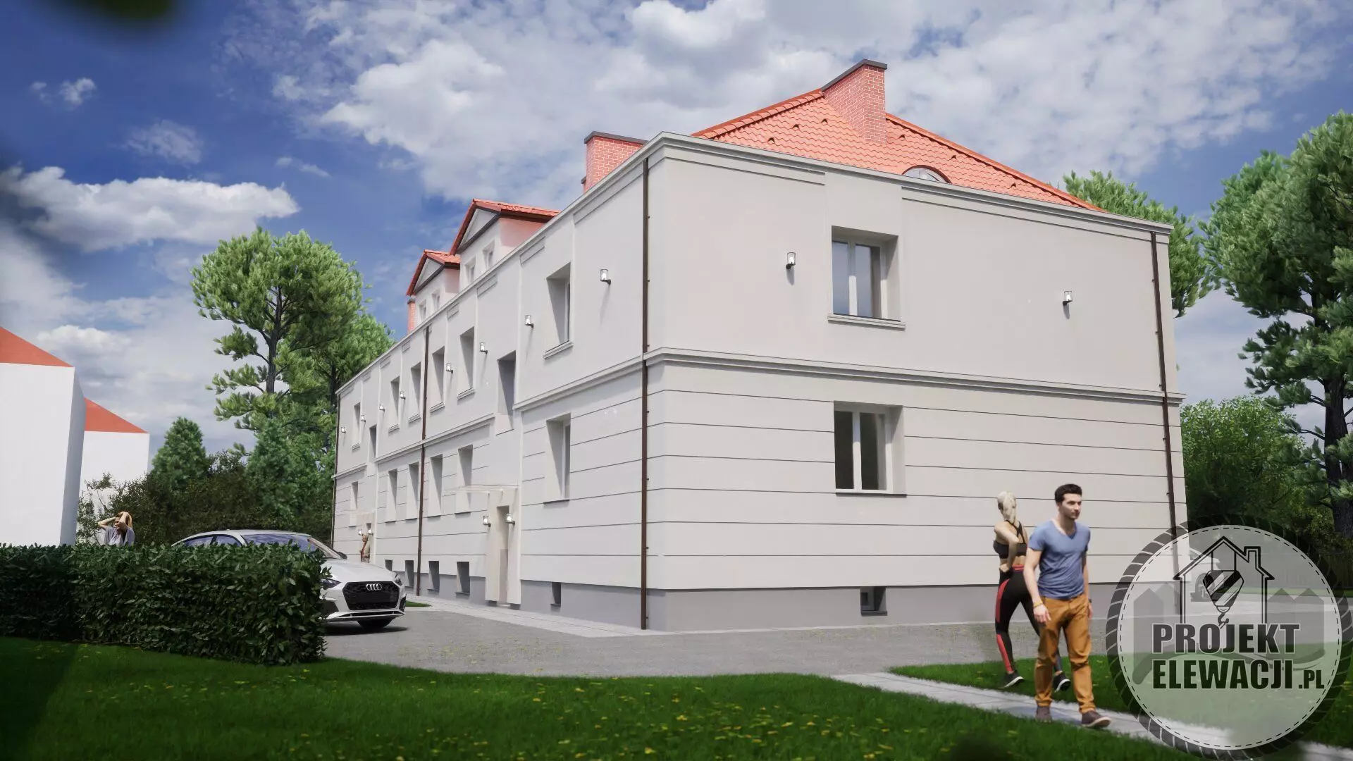 Classic Apartment Building Modern 3D Visualization 3D model_12