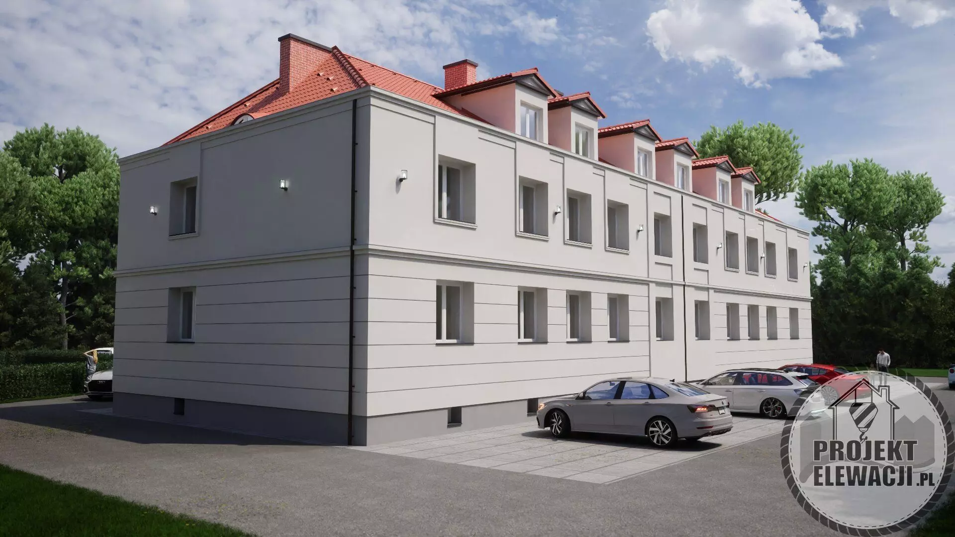 Classic Apartment Building Modern 3D Visualization 3D model_13