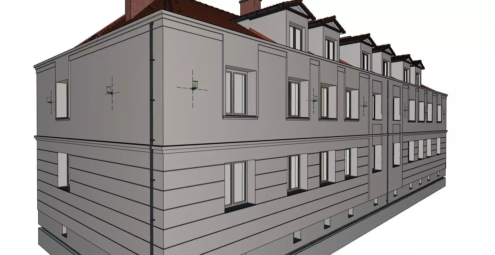 Classic Apartment Building Modern 3D Visualization 3D model_5