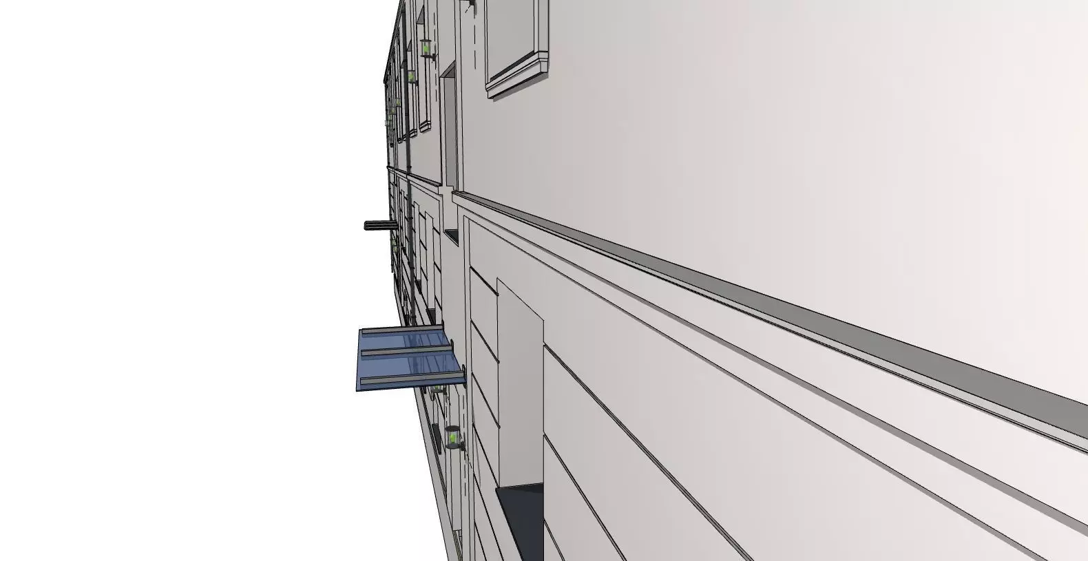 Classic Apartment Building Modern 3D Visualization 3D model_3