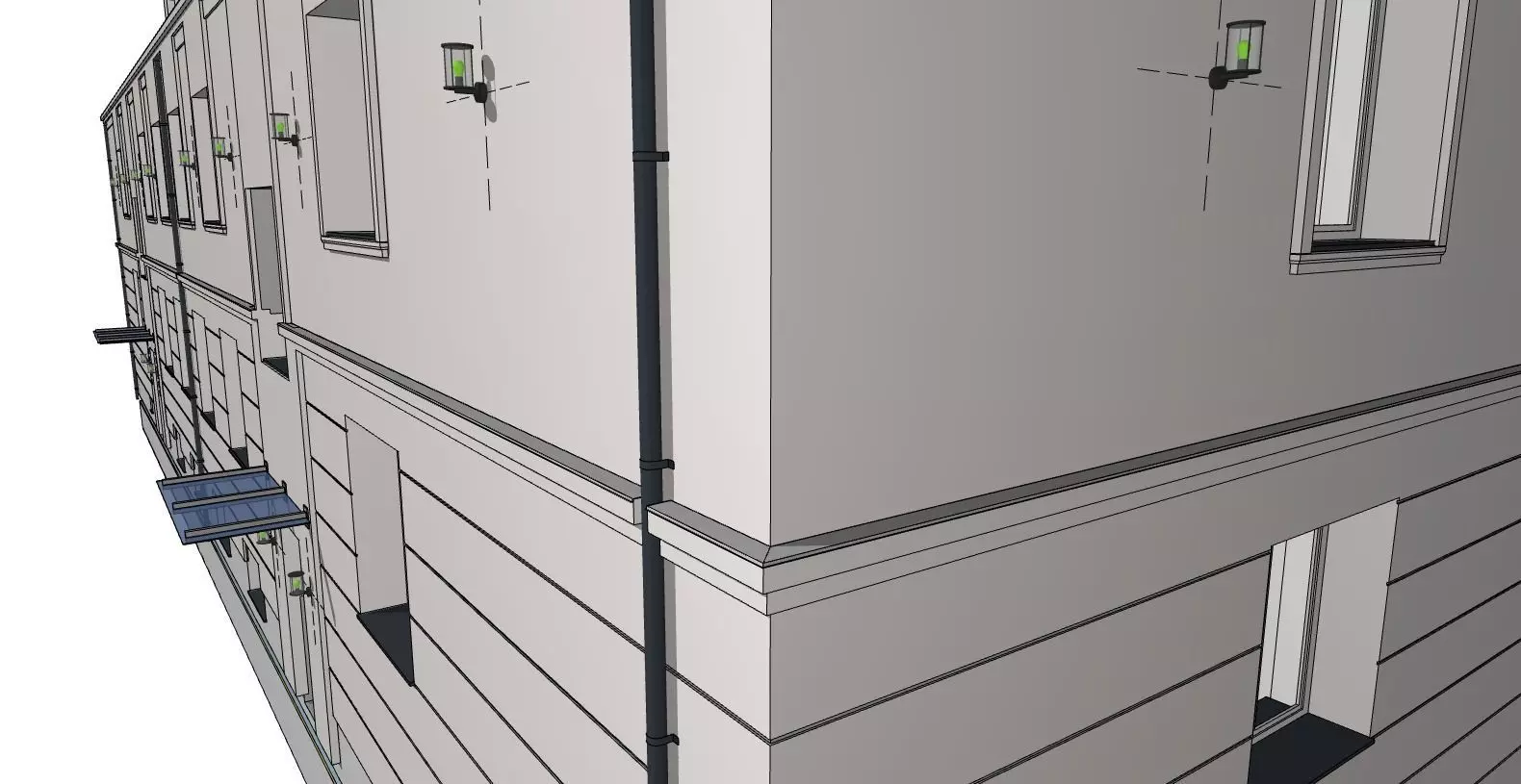 Classic Apartment Building Modern 3D Visualization 3D model_4