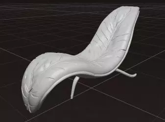 Phoenix Leaf Chaise Lounge 3D model_12