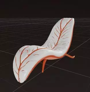Phoenix Leaf Chaise Lounge 3D model_5