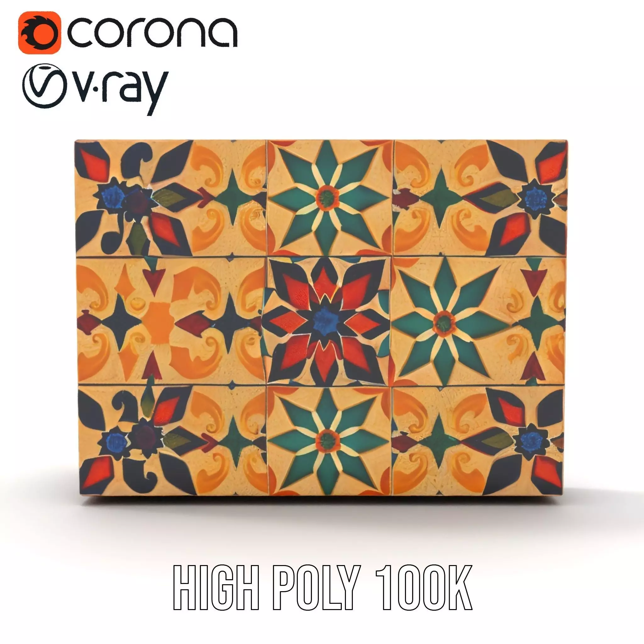 Ornate Ceramic Tile model pack Texture_21