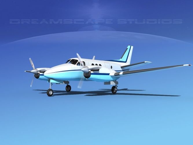 Beechcraft King Air 100 V02 3D model