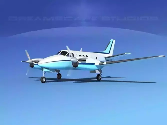 Beechcraft King Air 100 V02 3D model