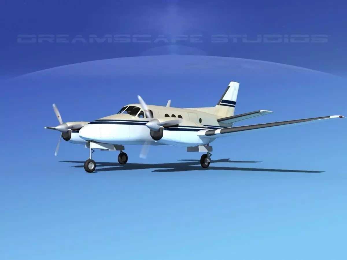 Beechcraft King Air 100 V03 3D model_0