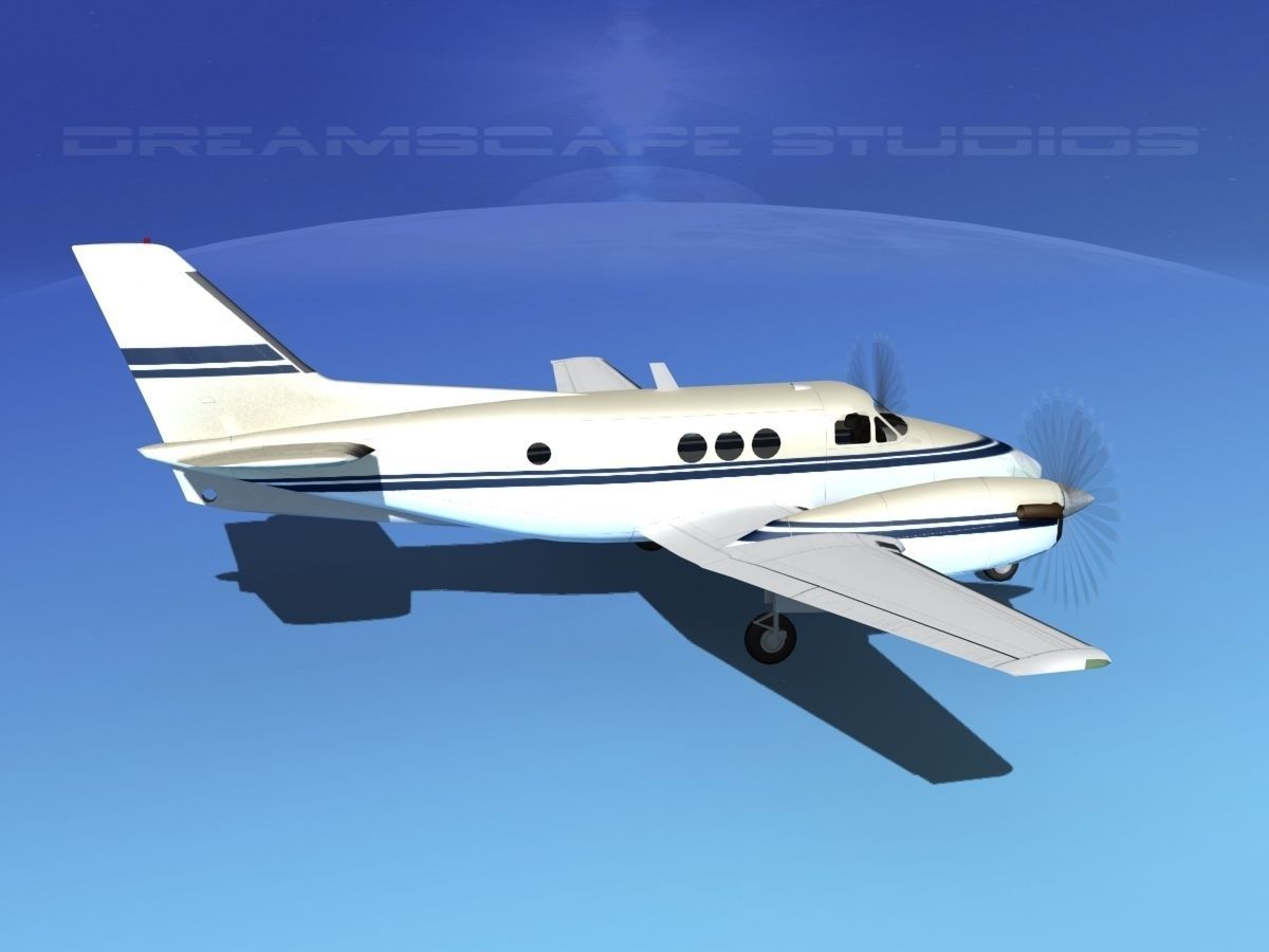 Beechcraft King Air 100 V03 3D model_4