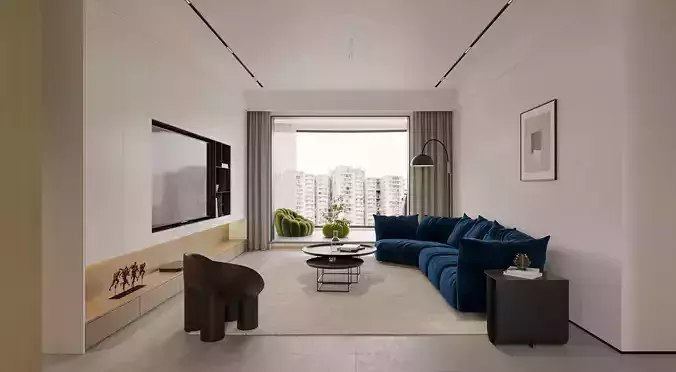 Modern living room dining room interior scenes 547