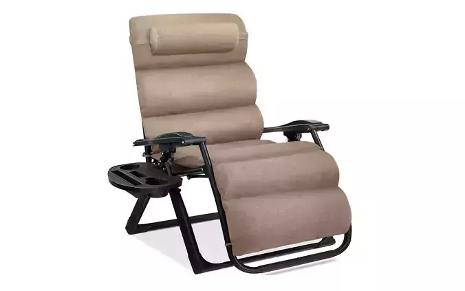 Lounge Chair with Cushion and Cup Holder 3D model 3