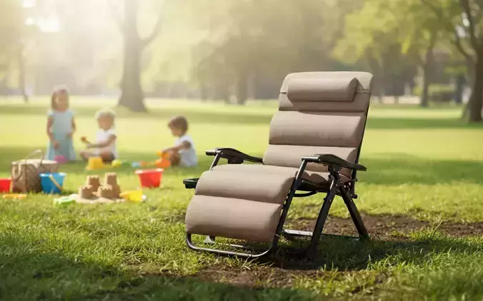 Lounge Chair with Cushion and Cup Holder 3D model