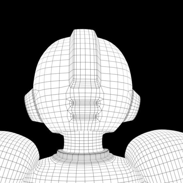 Megaman X mega man rigged and animated Low-poly 3D model_11