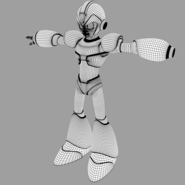 Megaman X mega man rigged and animated Low-poly 3D model_7