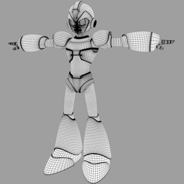 Megaman X mega man rigged and animated Low-poly 3D model_5