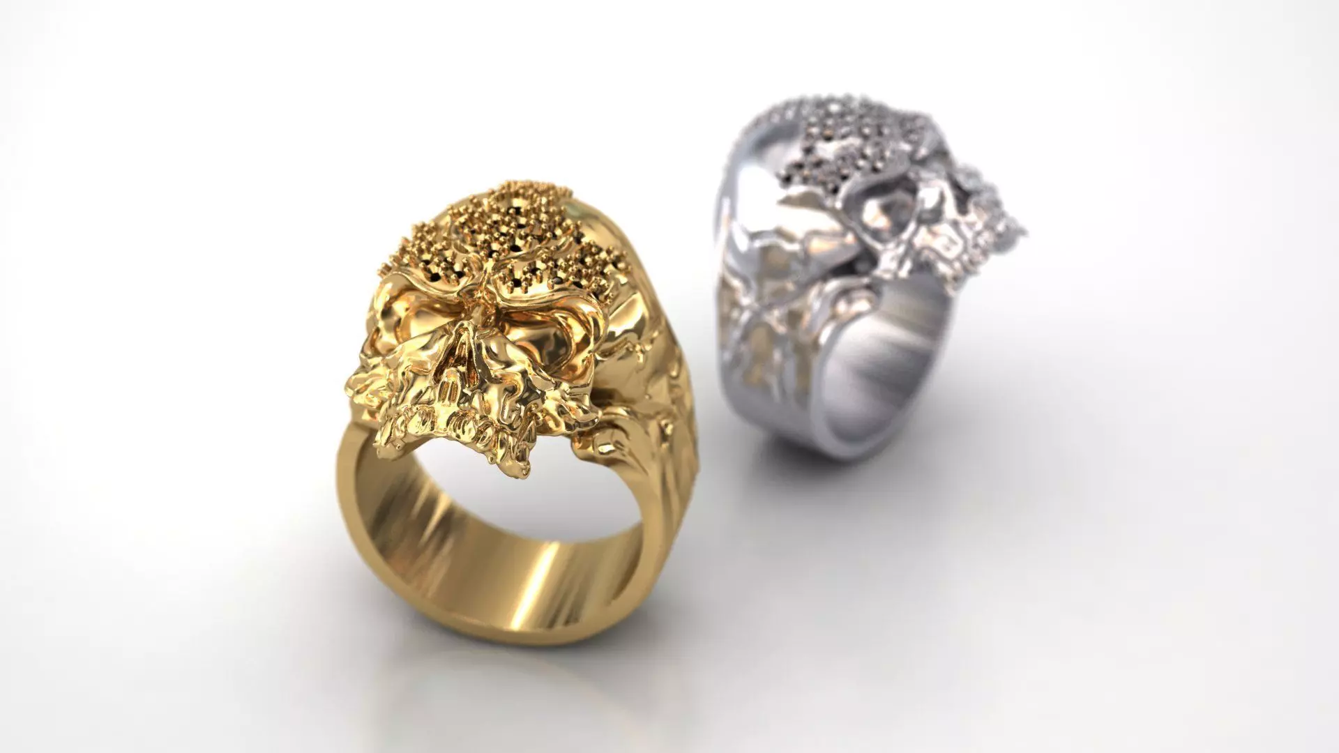 Dark Duality skull ring 3D print model_6