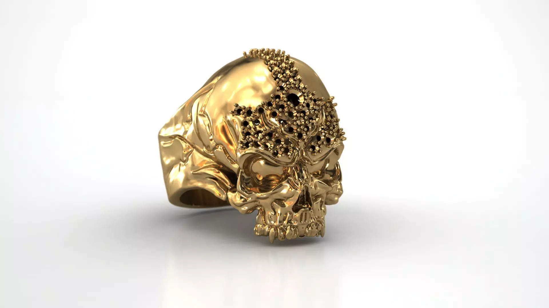 Dark Duality skull ring 3D print model_3