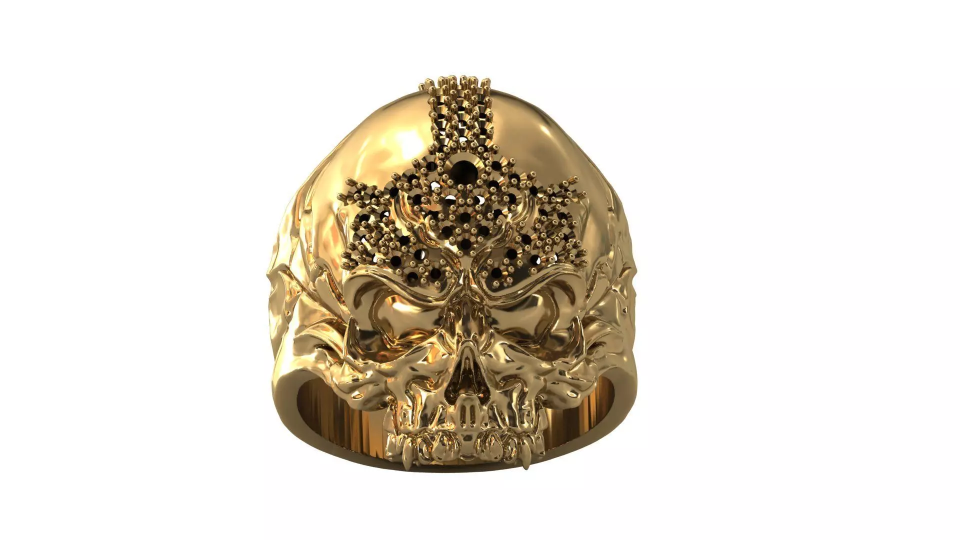 Dark Duality skull ring 3D print model_7