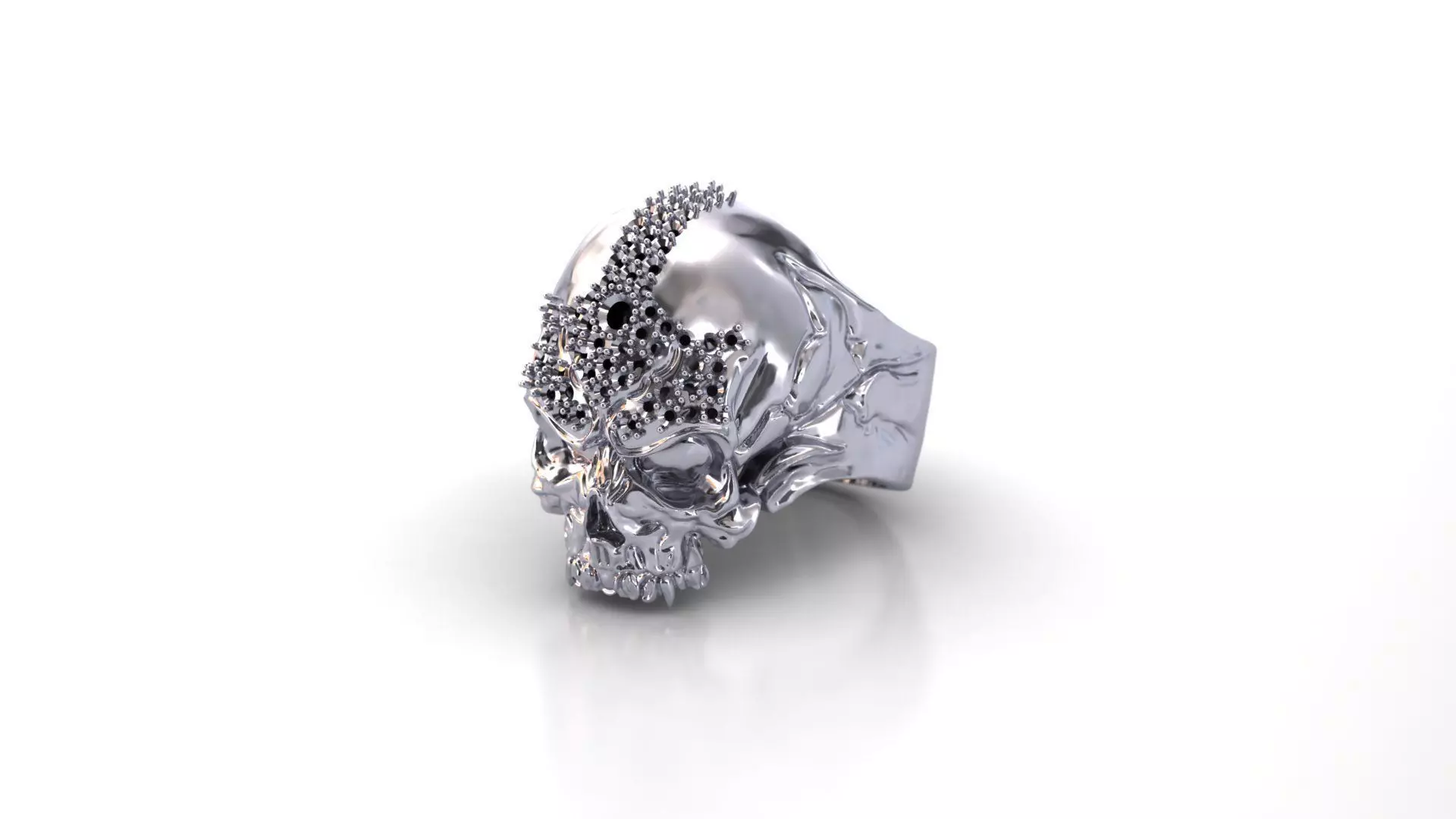 Dark Duality skull ring 3D print model_4