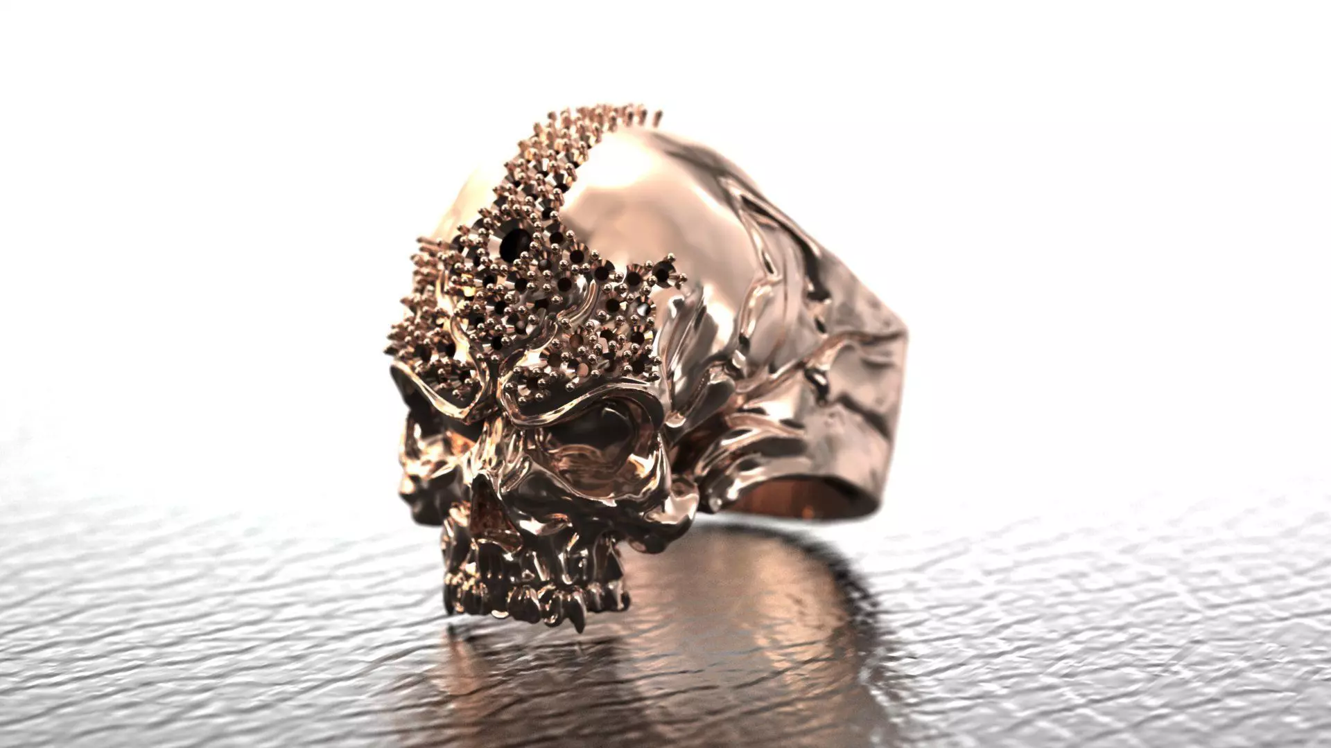 Dark Duality skull ring 3D print model_1