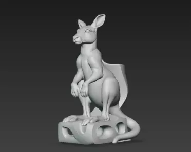 Majestic Kangaroo Desk Holder Art Piece 3D print model_3