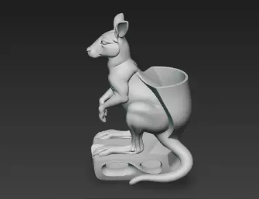 Majestic Kangaroo Desk Holder Art Piece 3D print model_10