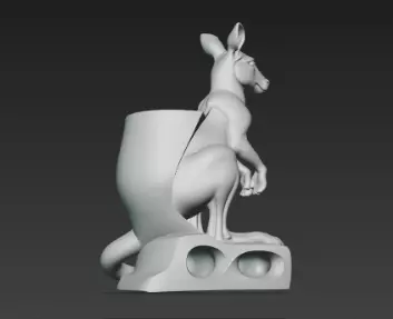 Majestic Kangaroo Desk Holder Art Piece 3D print model_7