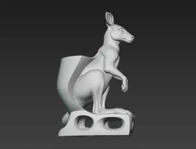 Majestic Kangaroo Desk Holder Art Piece 3D print model_6