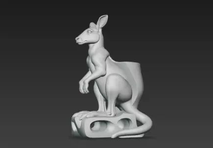 Majestic Kangaroo Desk Holder Art Piece 3D print model_2