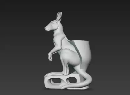 Majestic Kangaroo Desk Holder Art Piece 3D print model_1