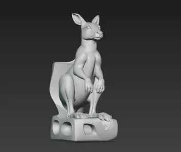 Majestic Kangaroo Desk Holder Art Piece 3D print model_5