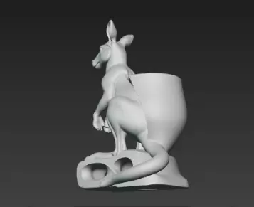 Majestic Kangaroo Desk Holder Art Piece 3D print model_9