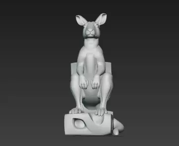 Majestic Kangaroo Desk Holder Art Piece 3D print model_4