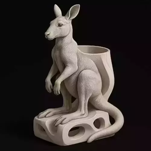 Majestic Kangaroo Desk Holder Art Piece