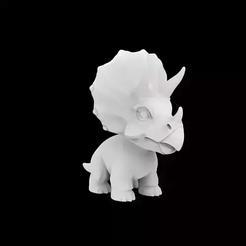 Baby Triceratops Figurine 3D Print Model