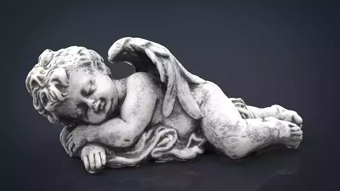 Angel statue of sleeping Low-poly 3D model