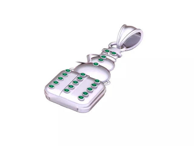 Snow man Pendant  3D Printable Model 3D print model_3
