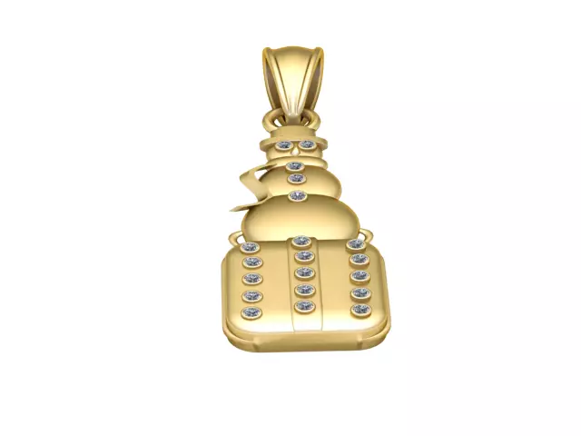 Snow man Pendant  3D Printable Model 3D print model_0